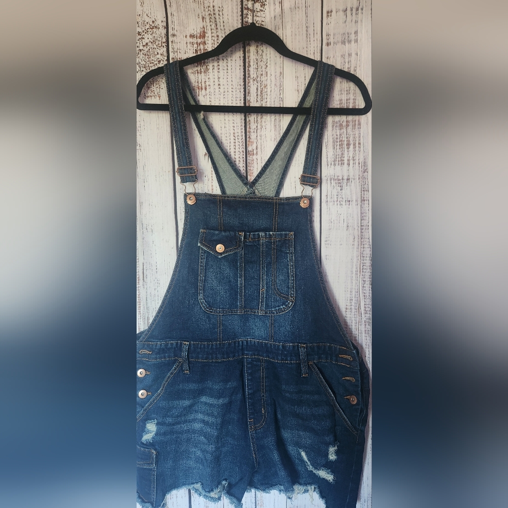 No Boundaries Blue Denim Overalls Classic Style